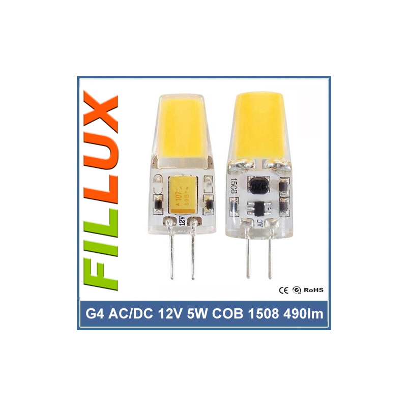 LED G4 12V AC/DC 5W 1508 COB 490lm