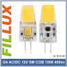 LED G4 12V AC/DC 5W 1508 COB 490lm