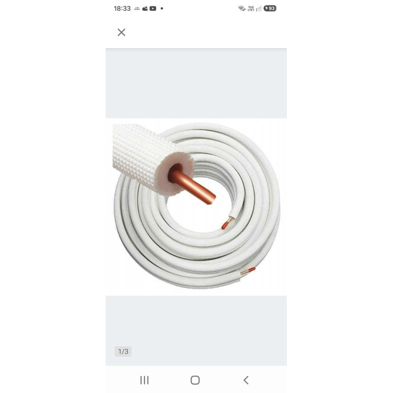 Rura chłodnicza miedziana w otulinie 1/2"