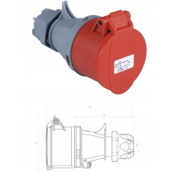 ADAPTER SIŁOWY REDUKCJA PRZEJŚCIÓWKA 16A na 32A 5P